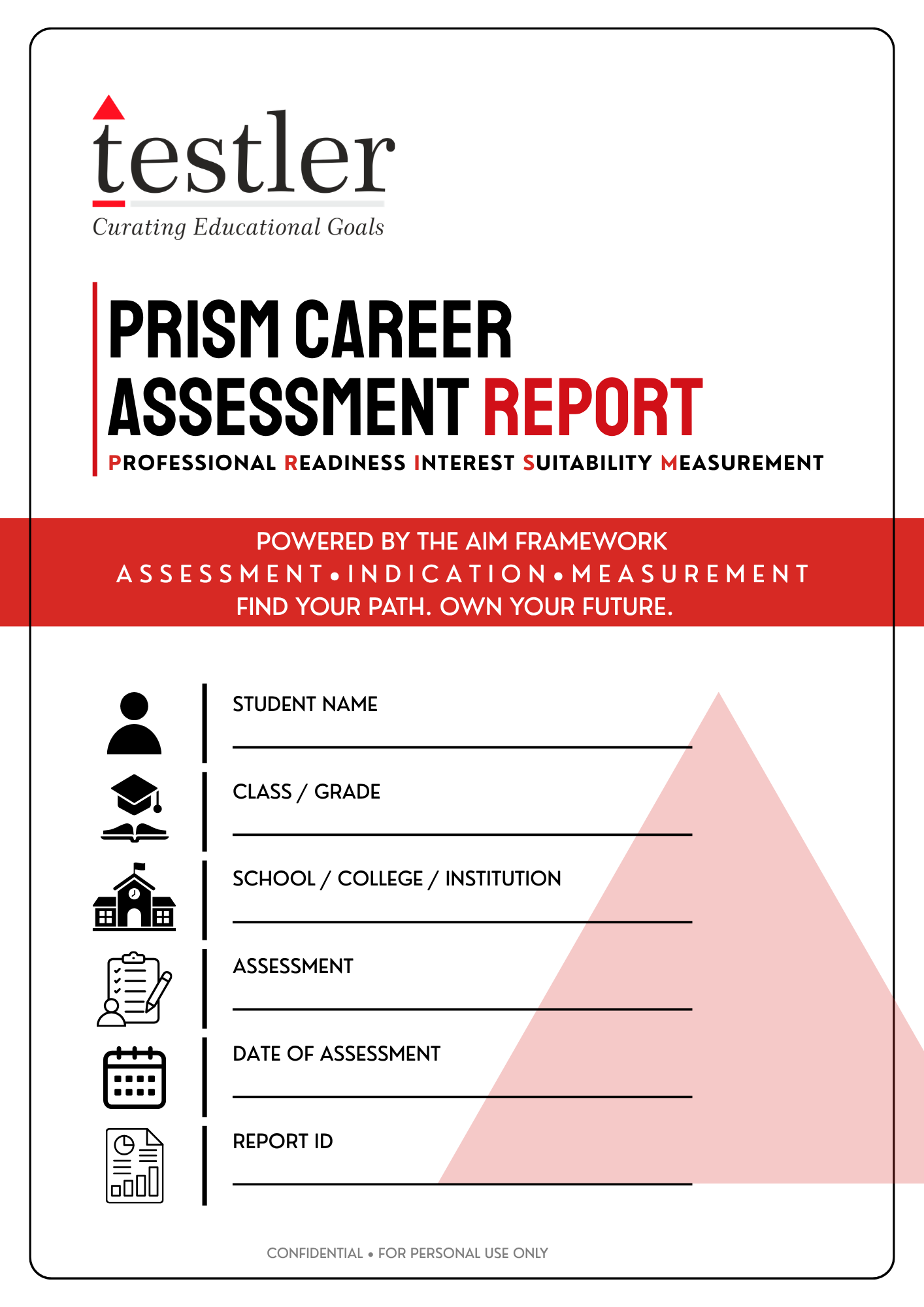 Sample Testler Prism Career Assessment Report